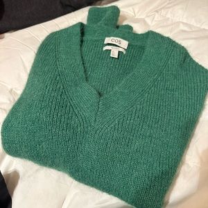 COS Green wool alpaca mohair oversized sweater size small NWOT